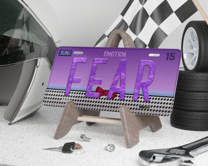 Fear emotion license plate
