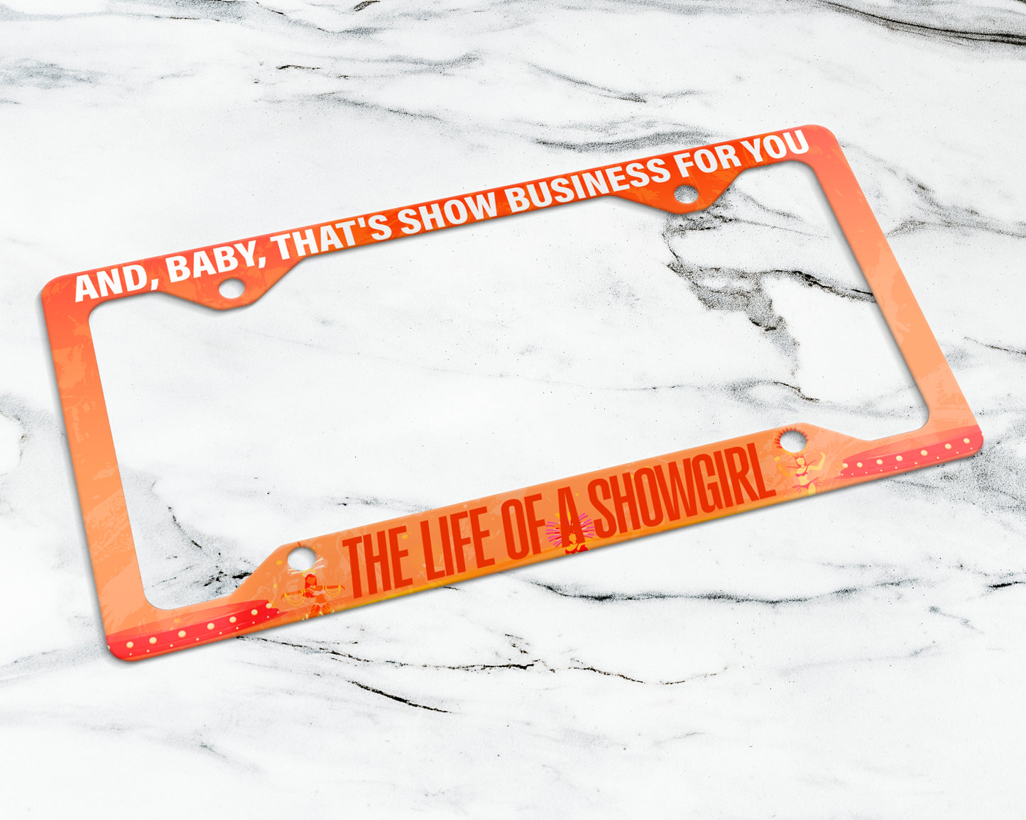 Life of Showgirl era license plate frame