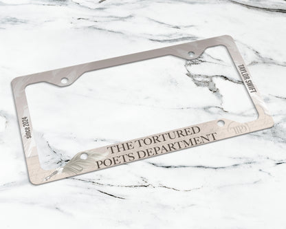 Tortured Poets era license plate frame