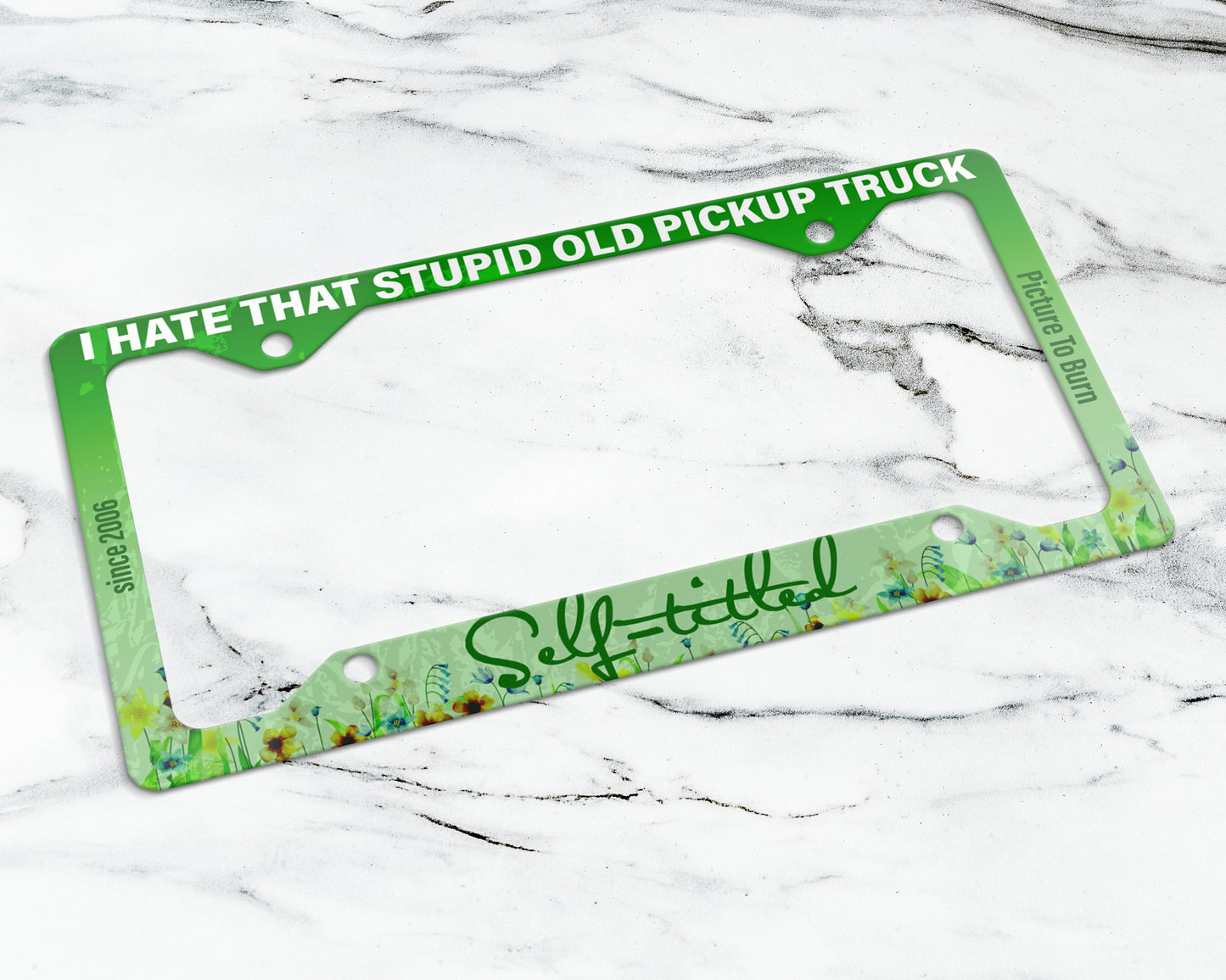 Self-titled era license plate frame