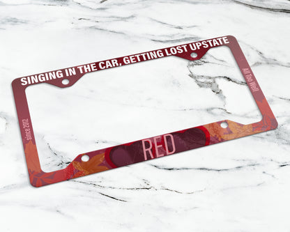 Red era license plate frame