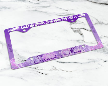 Speak Now era license plate frame