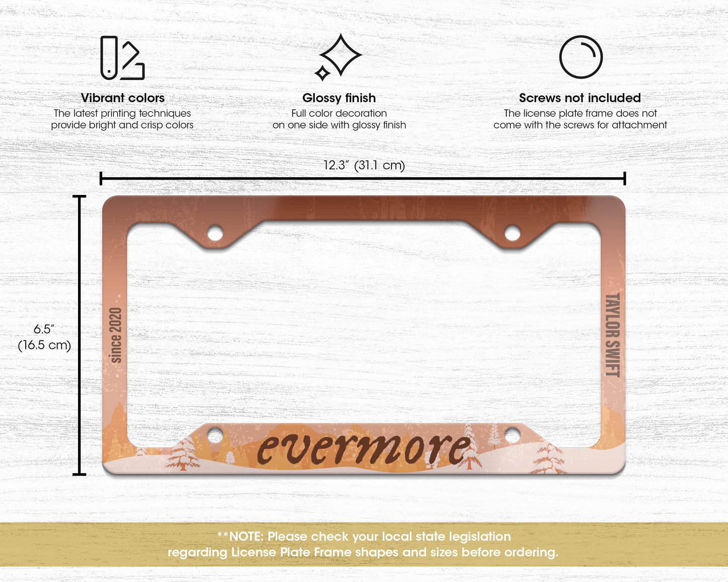 Evermore era license plate frame