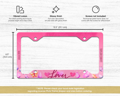 Lover era license plate frame