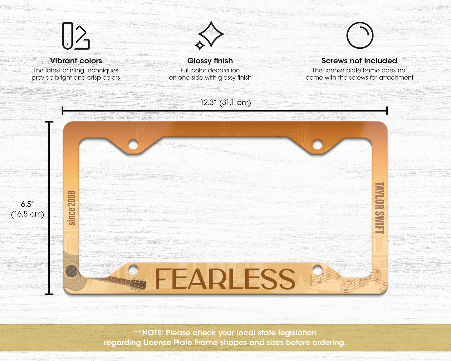 Fearless era license plate frame