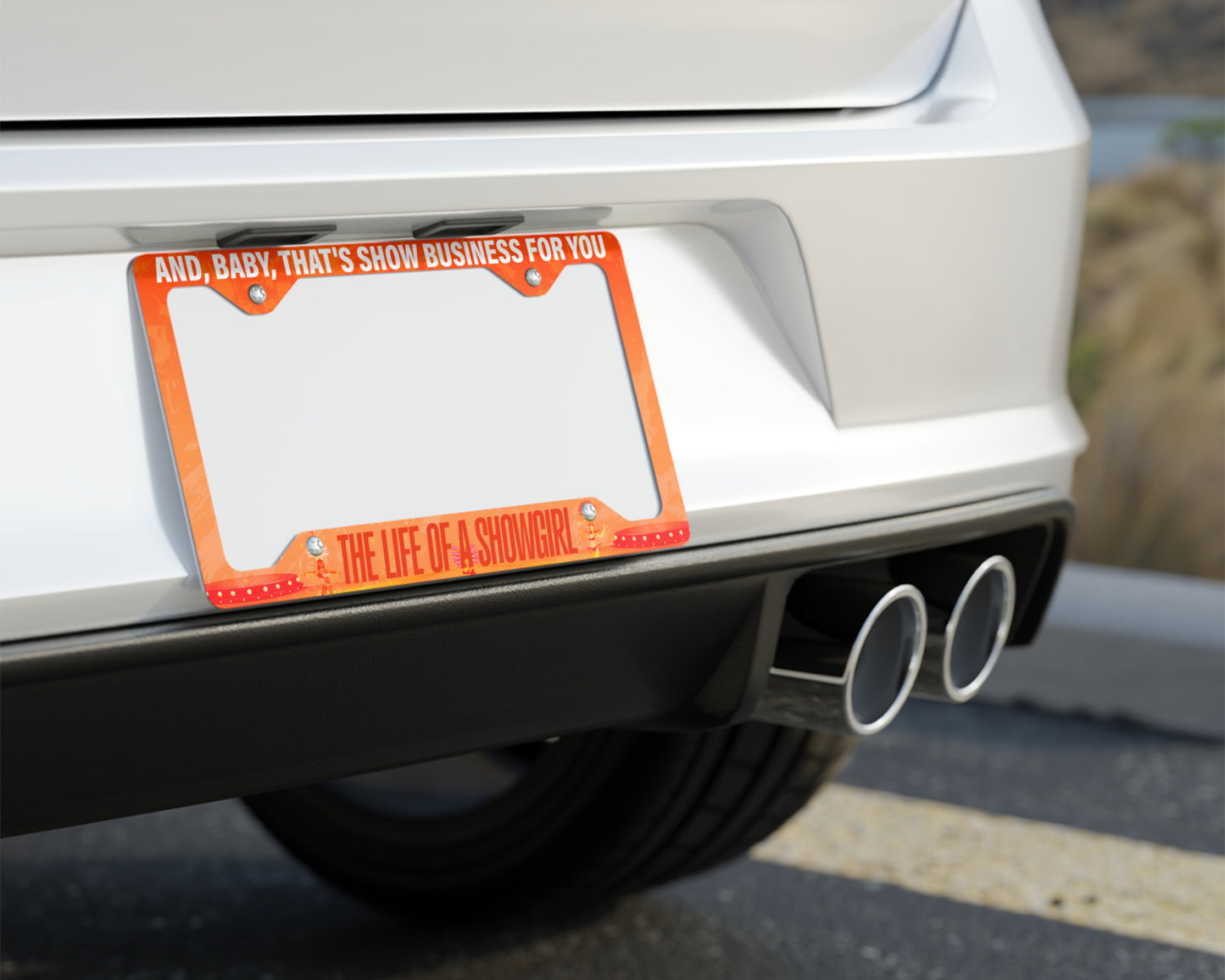 Life of Showgirl era license plate frame