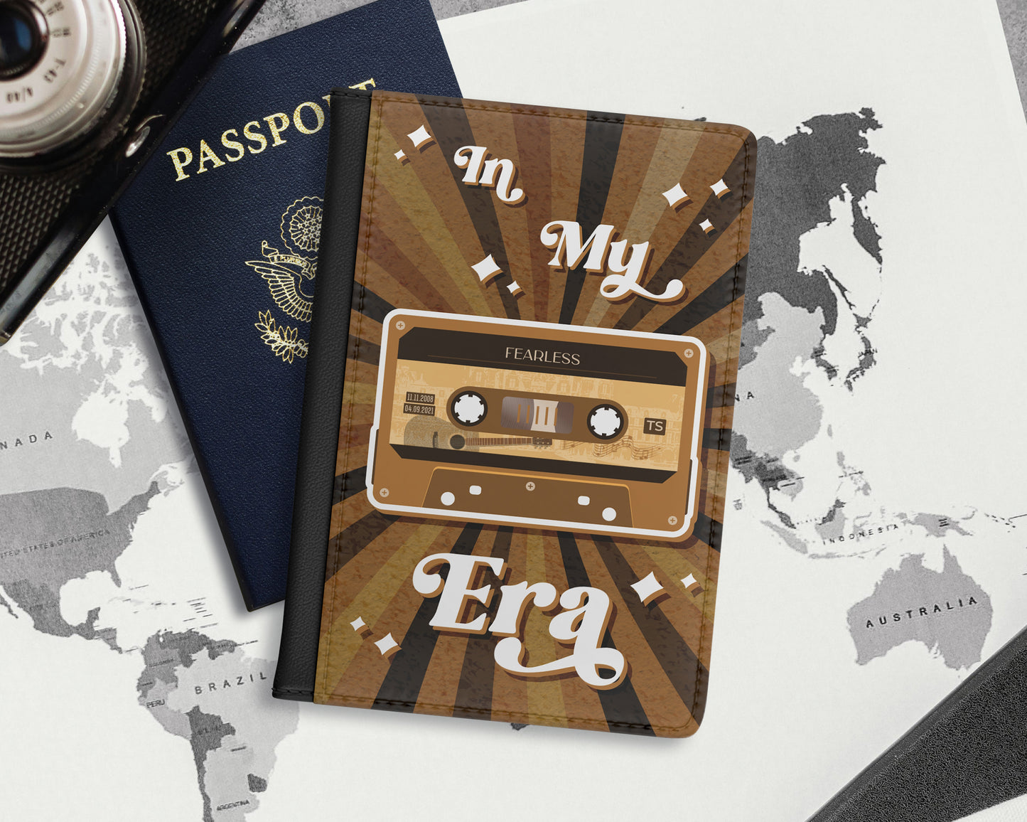 In my Fearless era vintage cassette tape passport cover