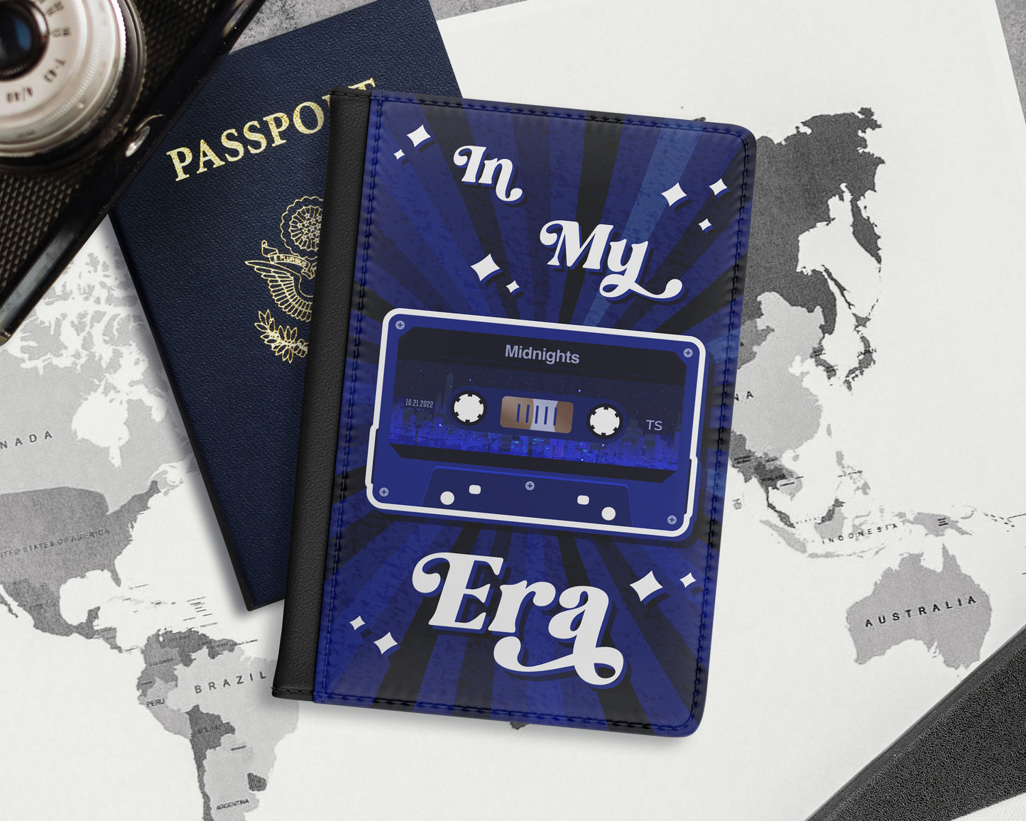 In my Midnights era vintage cassette tape passport cover