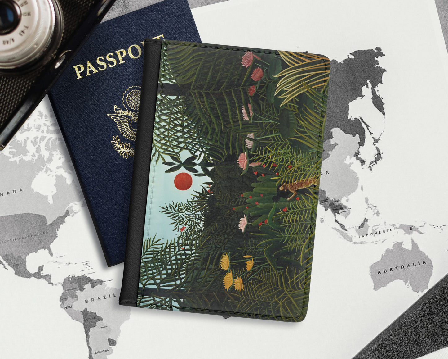 Henri Rousseau - Virgin Forest with Sunset passport cover
