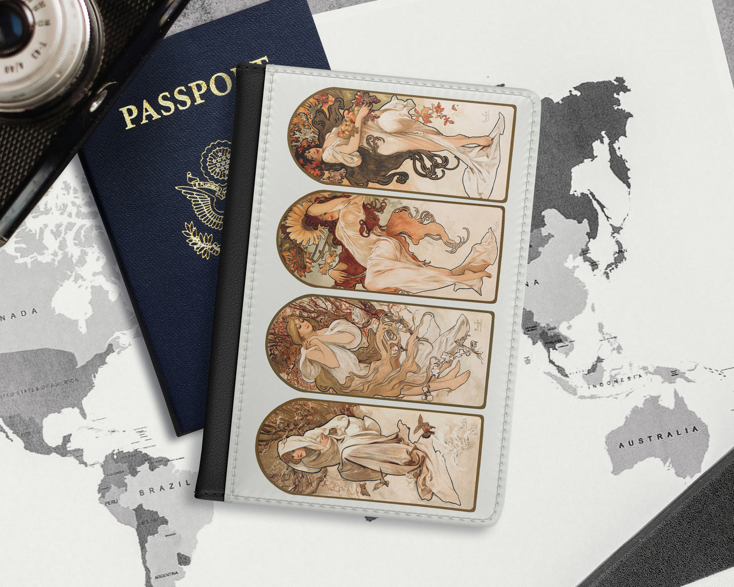 Alphonse Maria Mucha - The Seasons passport cover
