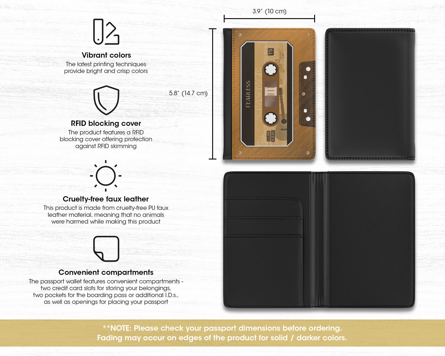 Fearless era cassette tape passport cover