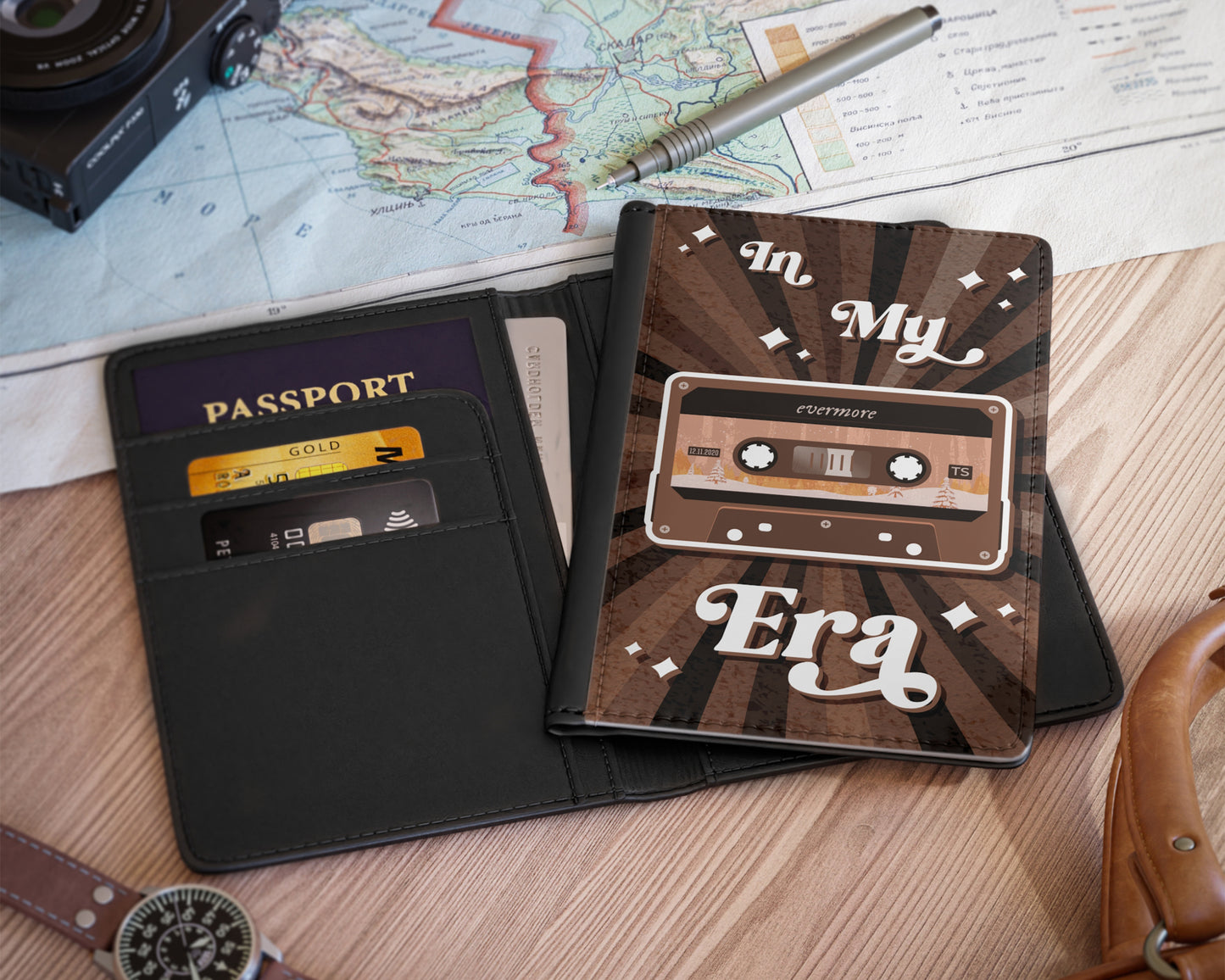 In my Evermore era vintage cassette tape passport cover