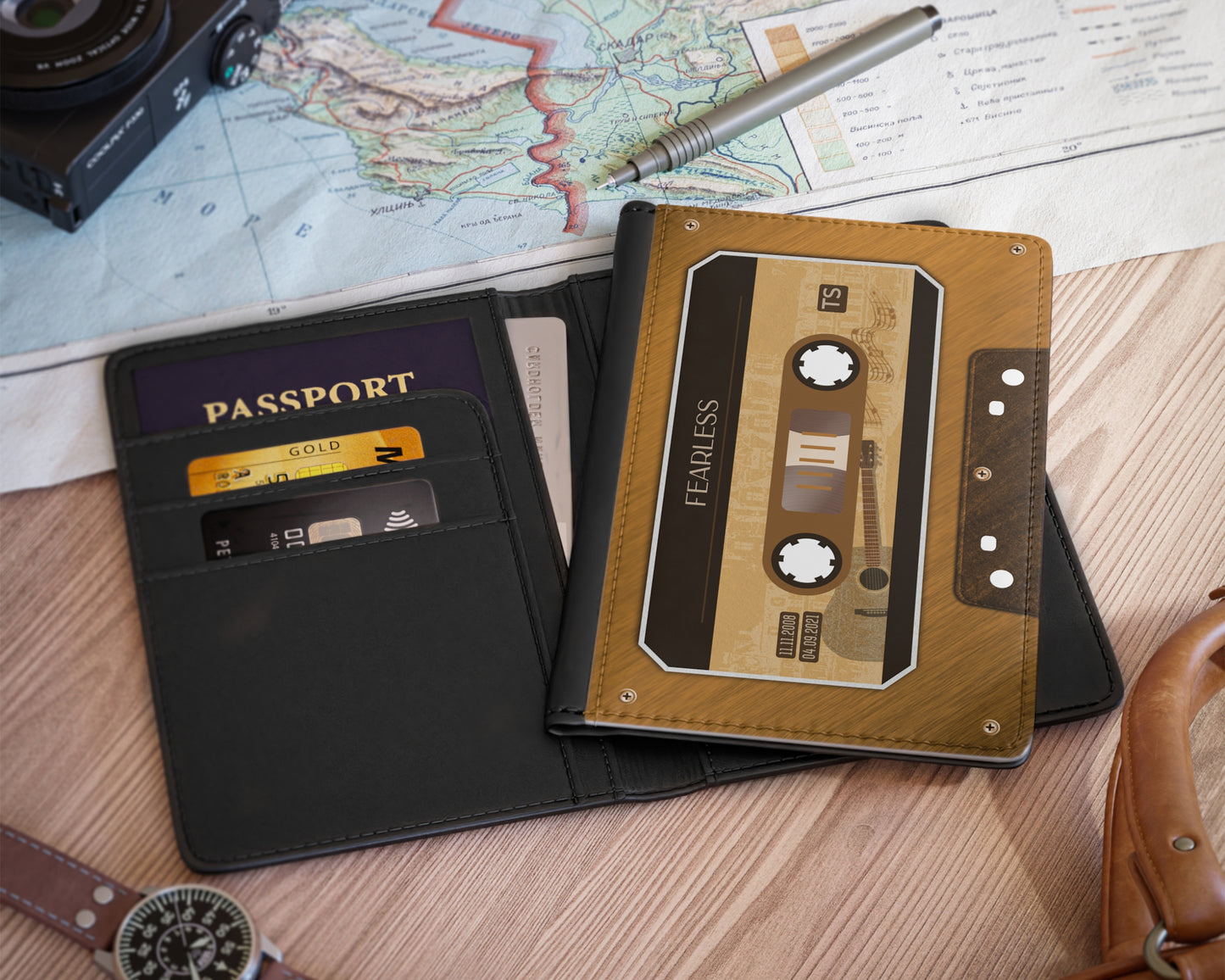 Fearless era cassette tape passport cover