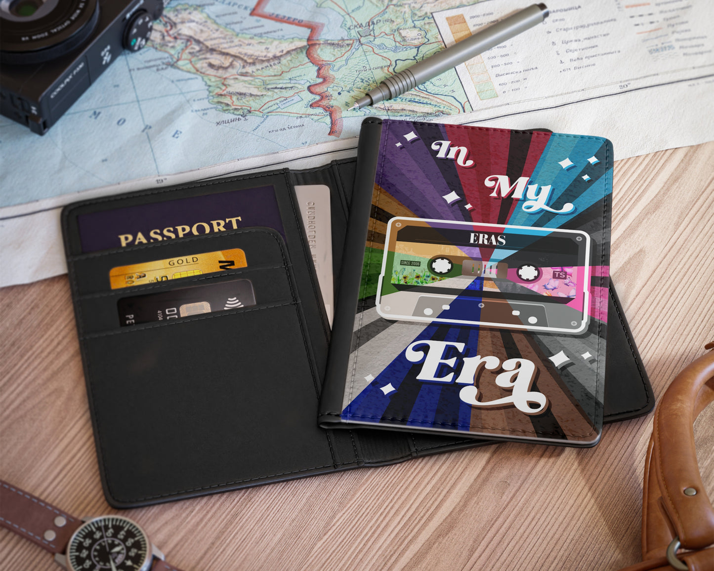 In my Eras era vintage cassette tape passport cover