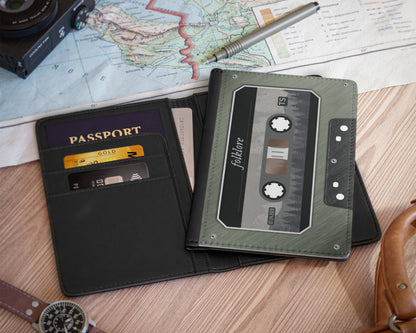 Folklore era cassette tape passport cover