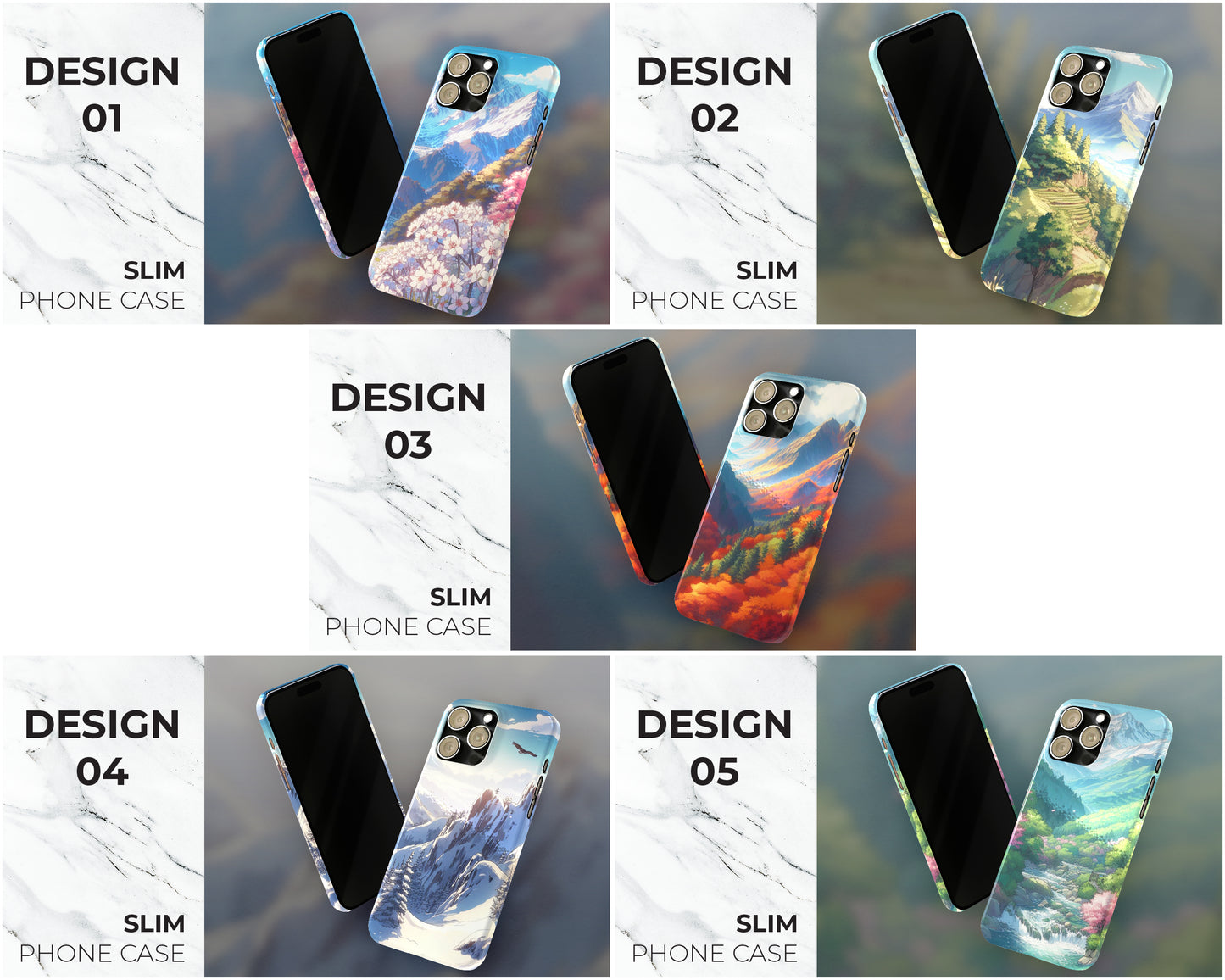 Mountains in anime style iPhone case