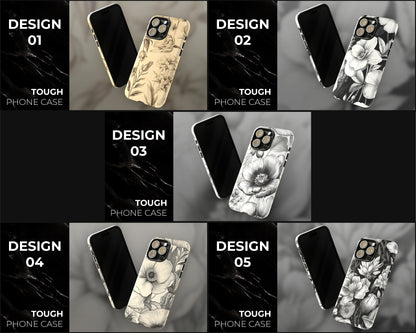 Vintage floral sketches iPhone case