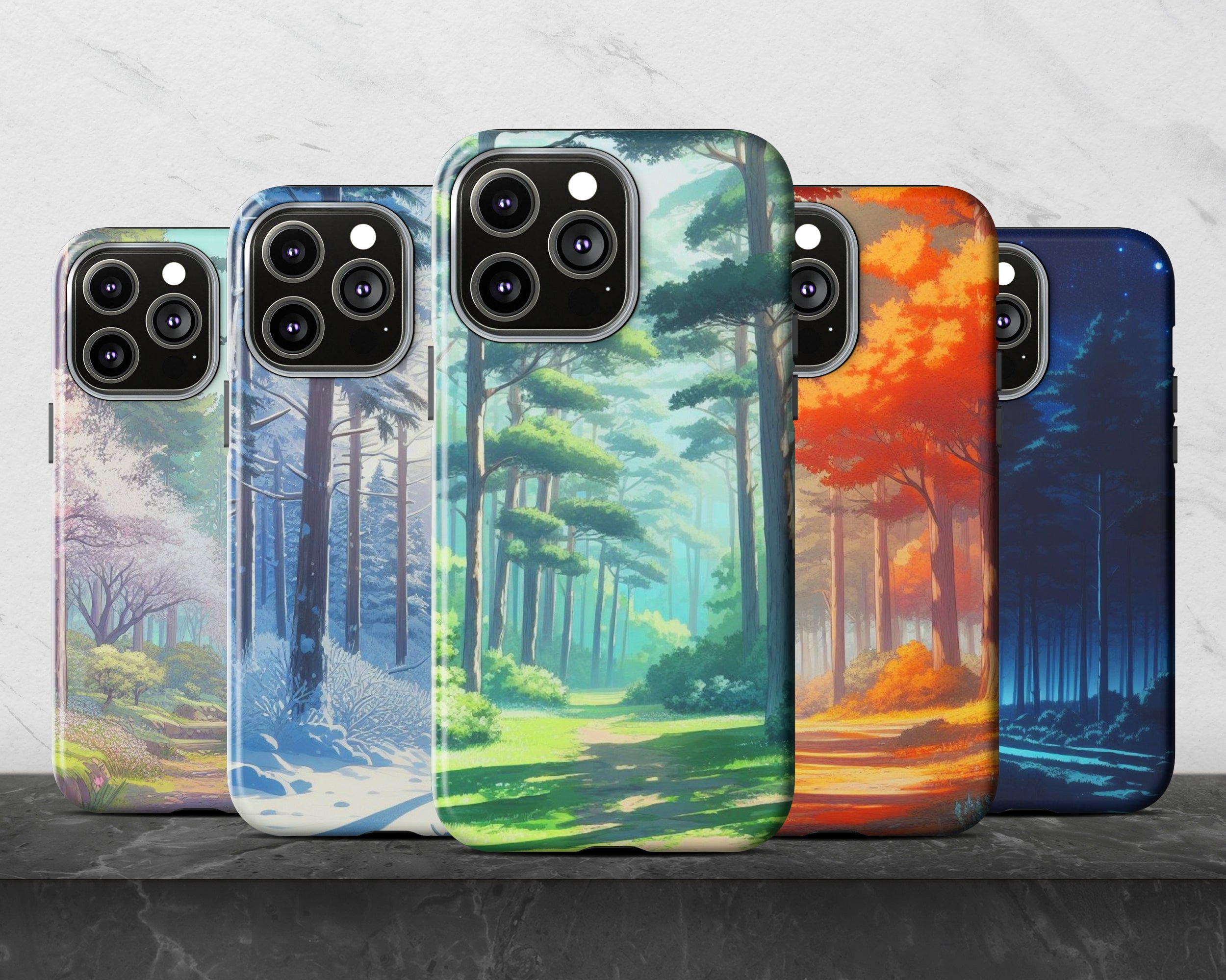 Pine forests in anime style iPhone case – LK Art Ideas