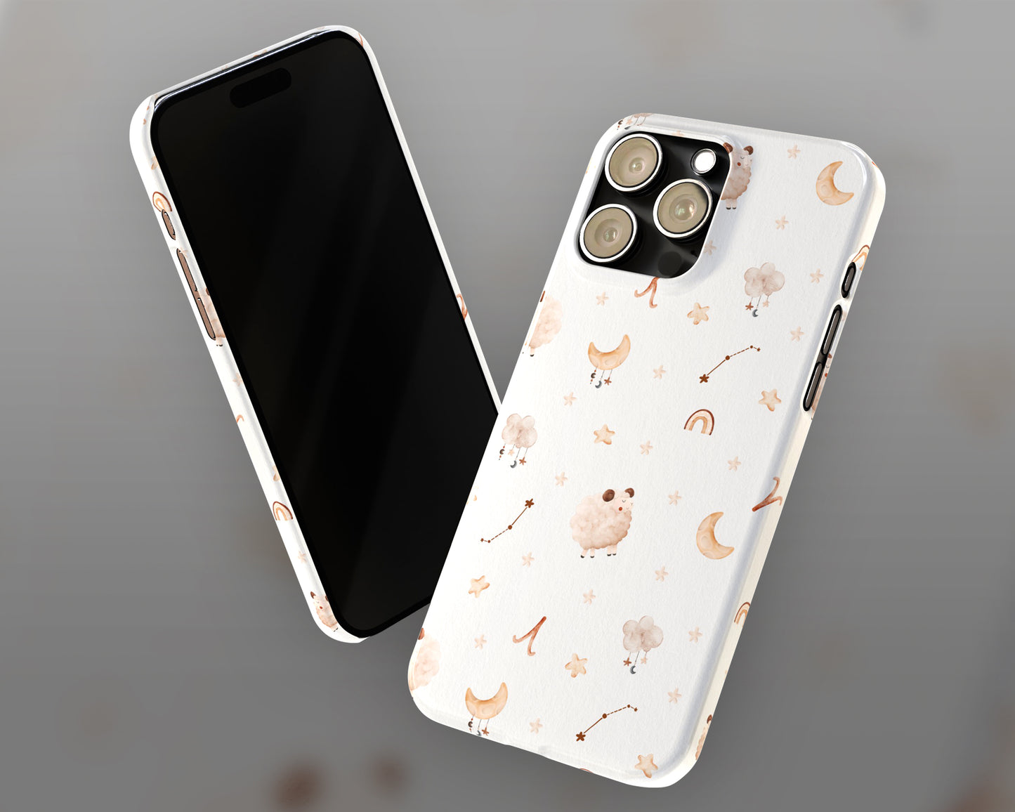 Aries Zodiac sign watercolor baby pattern iPhone case