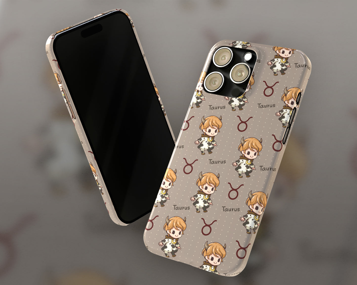 Taurus Zodiac sign cute cartoon girl iPhone case