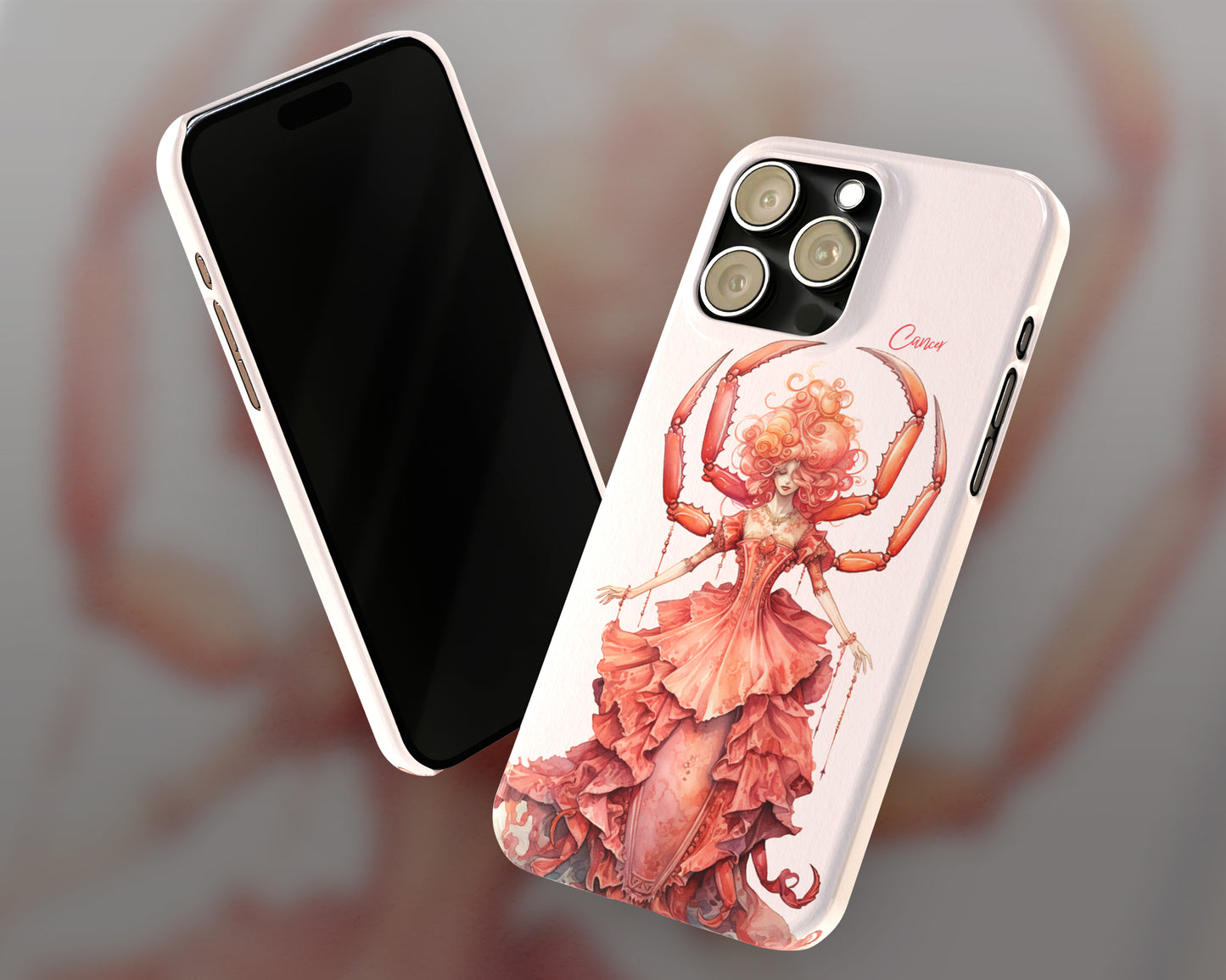 Cancer Zodiac sign watercolor Goddess iPhone case
