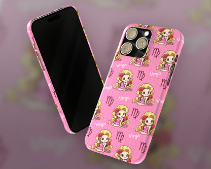 Virgo Zodiac sign cute cartoon girl iPhone case