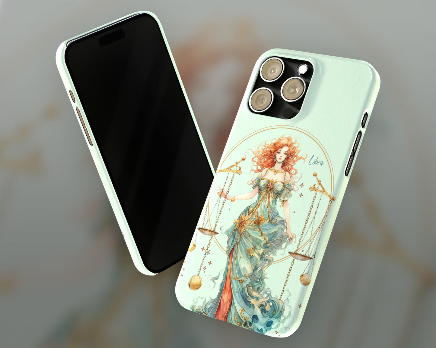 Libra Zodiac sign watercolor Goddess iPhone case