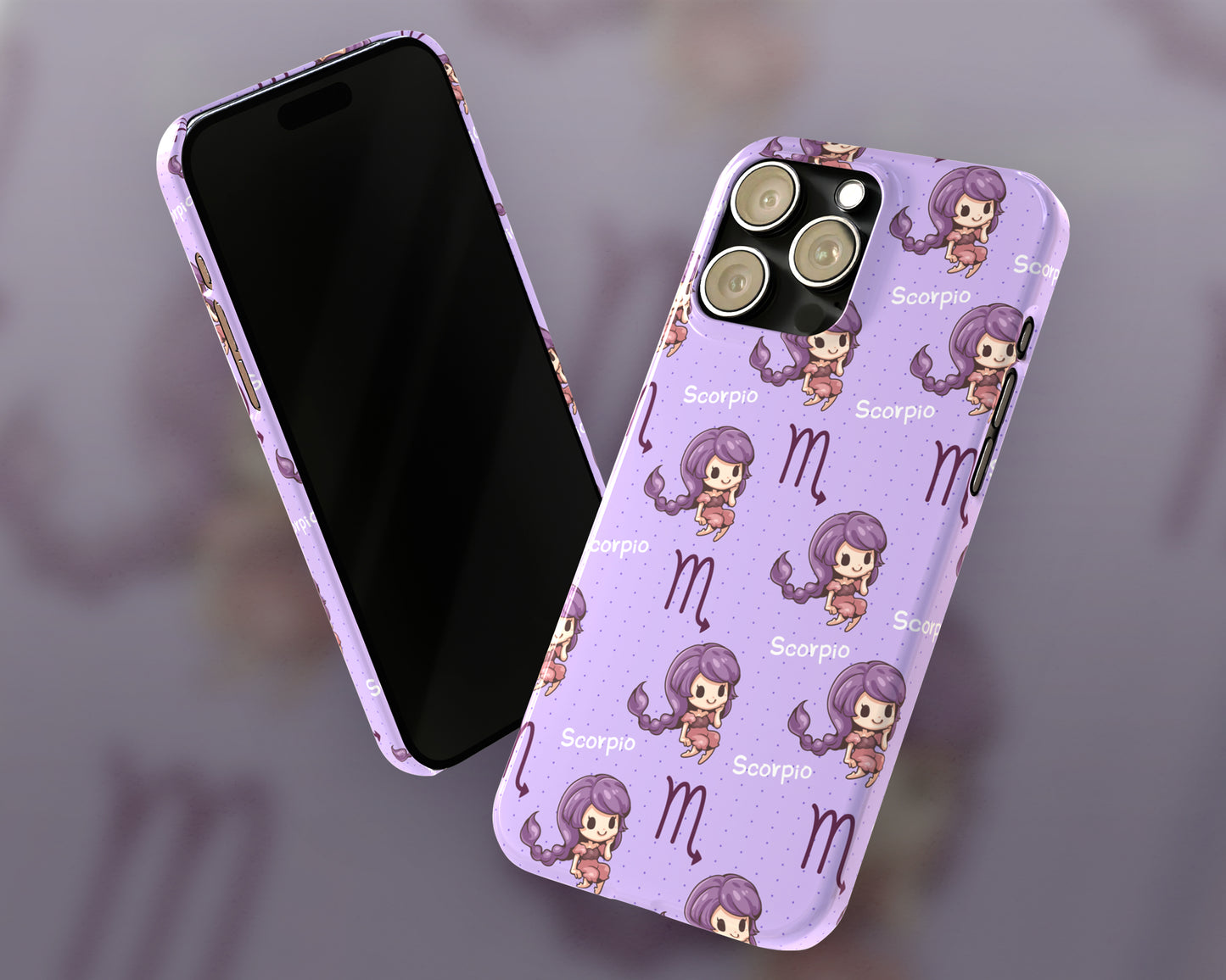 Scorpio Zodiac sign cute cartoon girl iPhone case