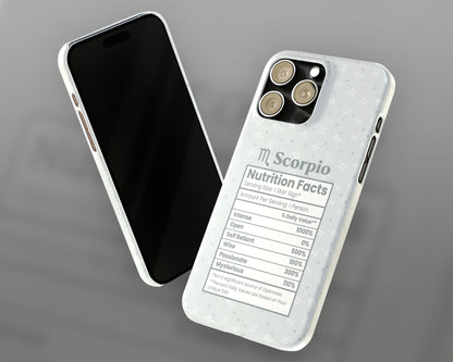 Scorpio Zodiac sign nutrition facts label iPhone case