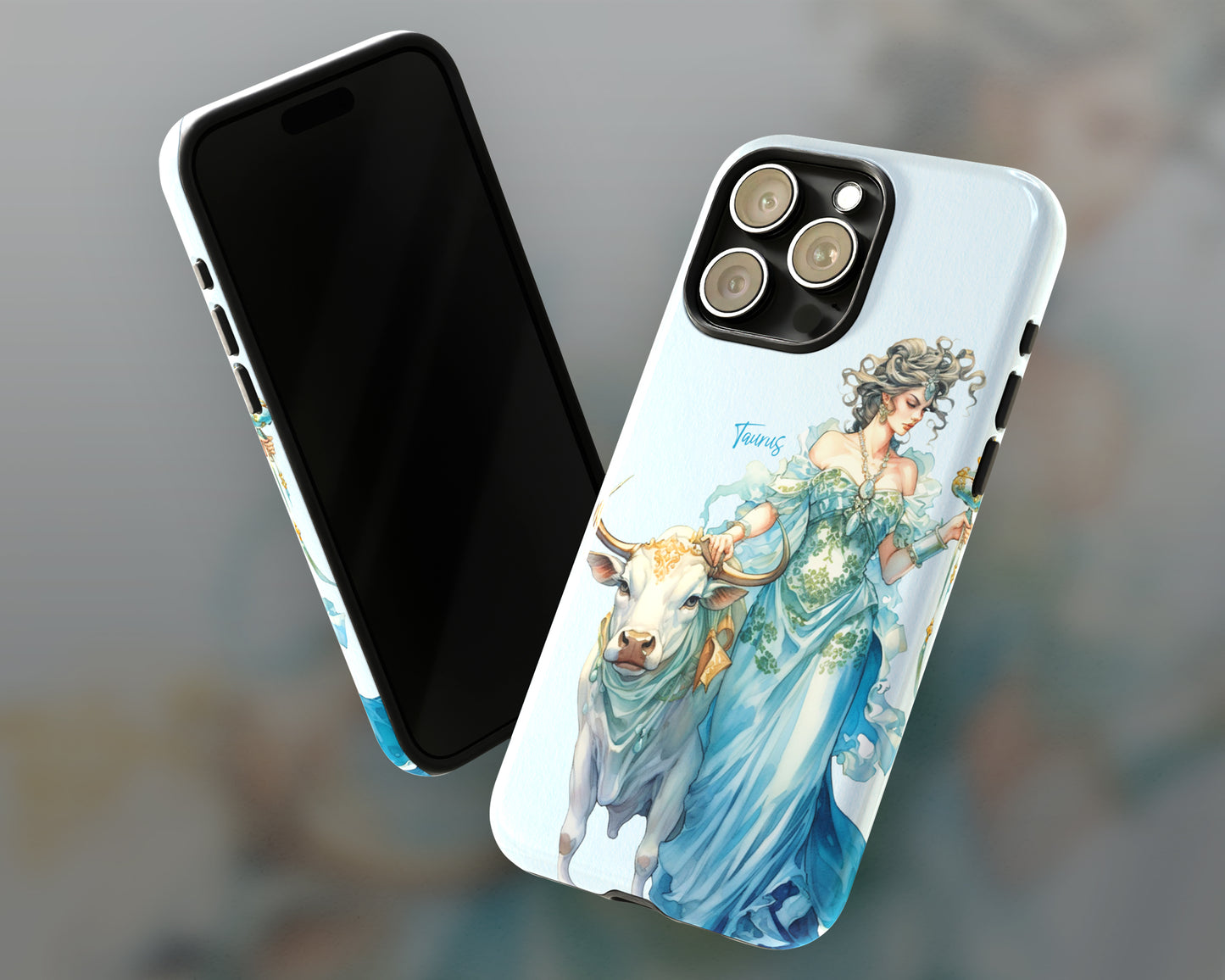 Taurus Zodiac sign watercolor Goddess iPhone case