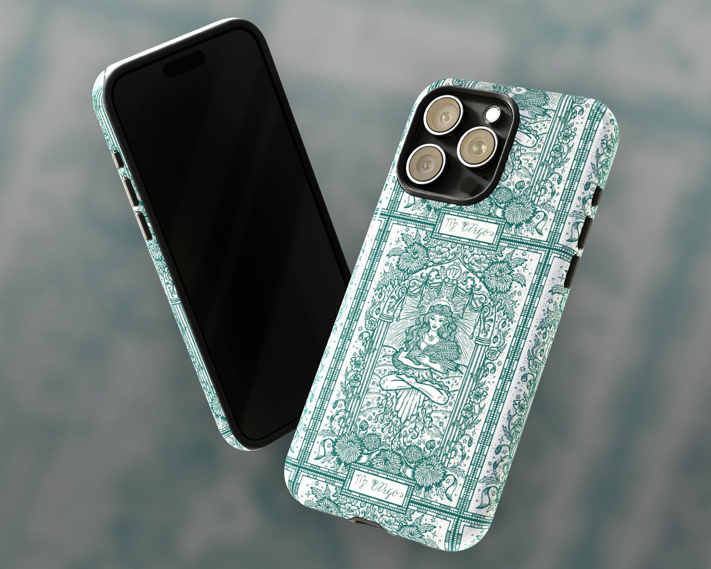 Virgo Zodiac sign line art card iPhone case