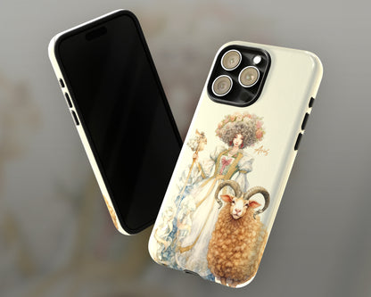 Aries Zodiac sign watercolor Goddess iPhone case