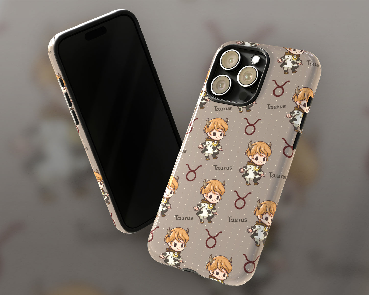 Taurus Zodiac sign cute cartoon girl iPhone case