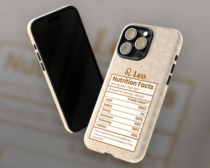 Leo Zodiac sign nutrition facts label iPhone case