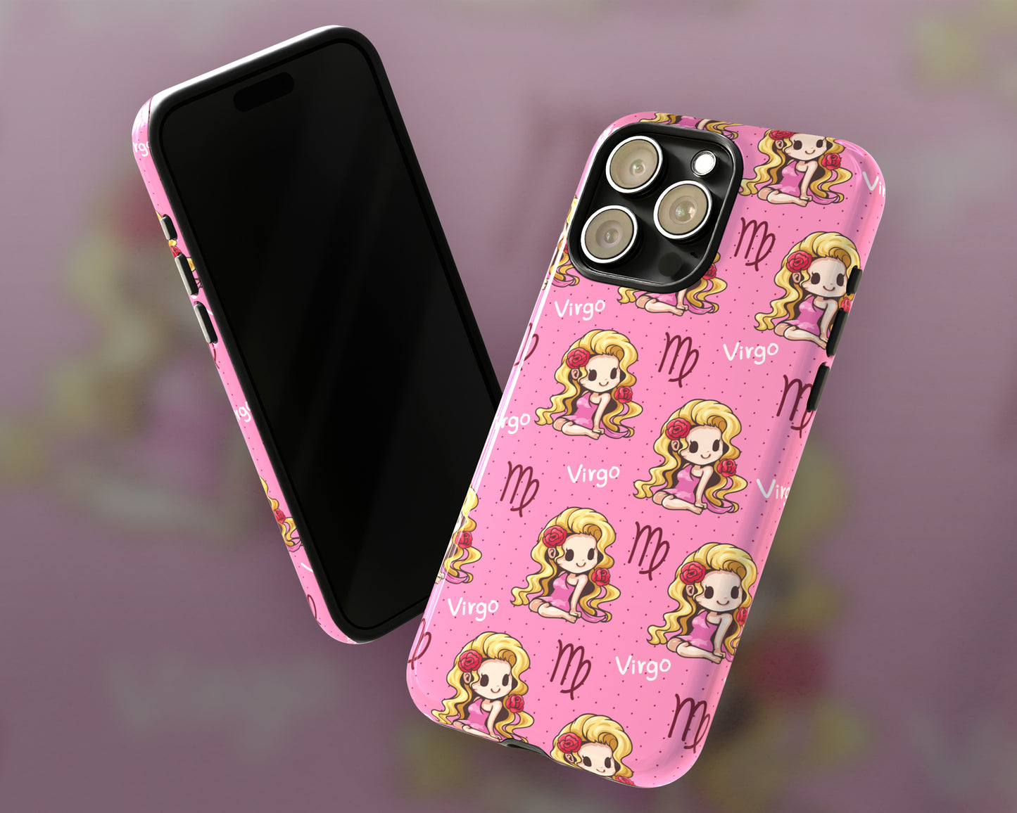 Virgo Zodiac sign cute cartoon girl iPhone case