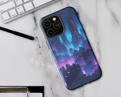 Night cities in anime style iPhone case