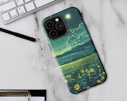 Night fields in anime style iPhone case