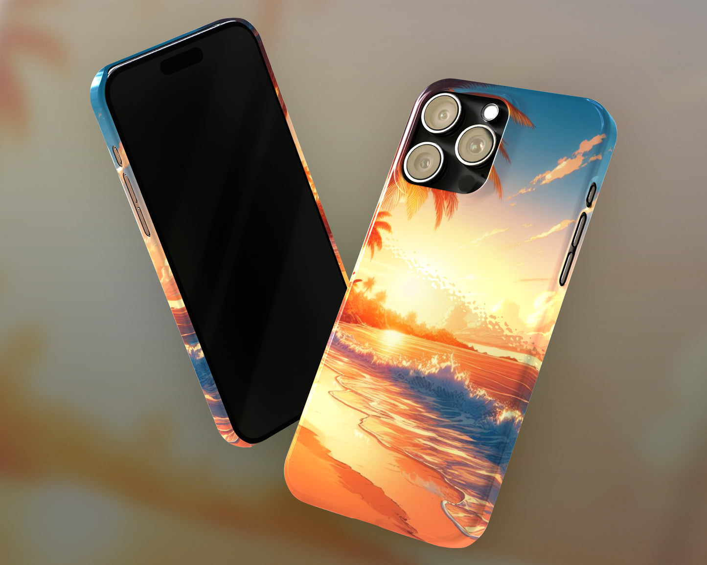 Beaches in anime style iPhone case