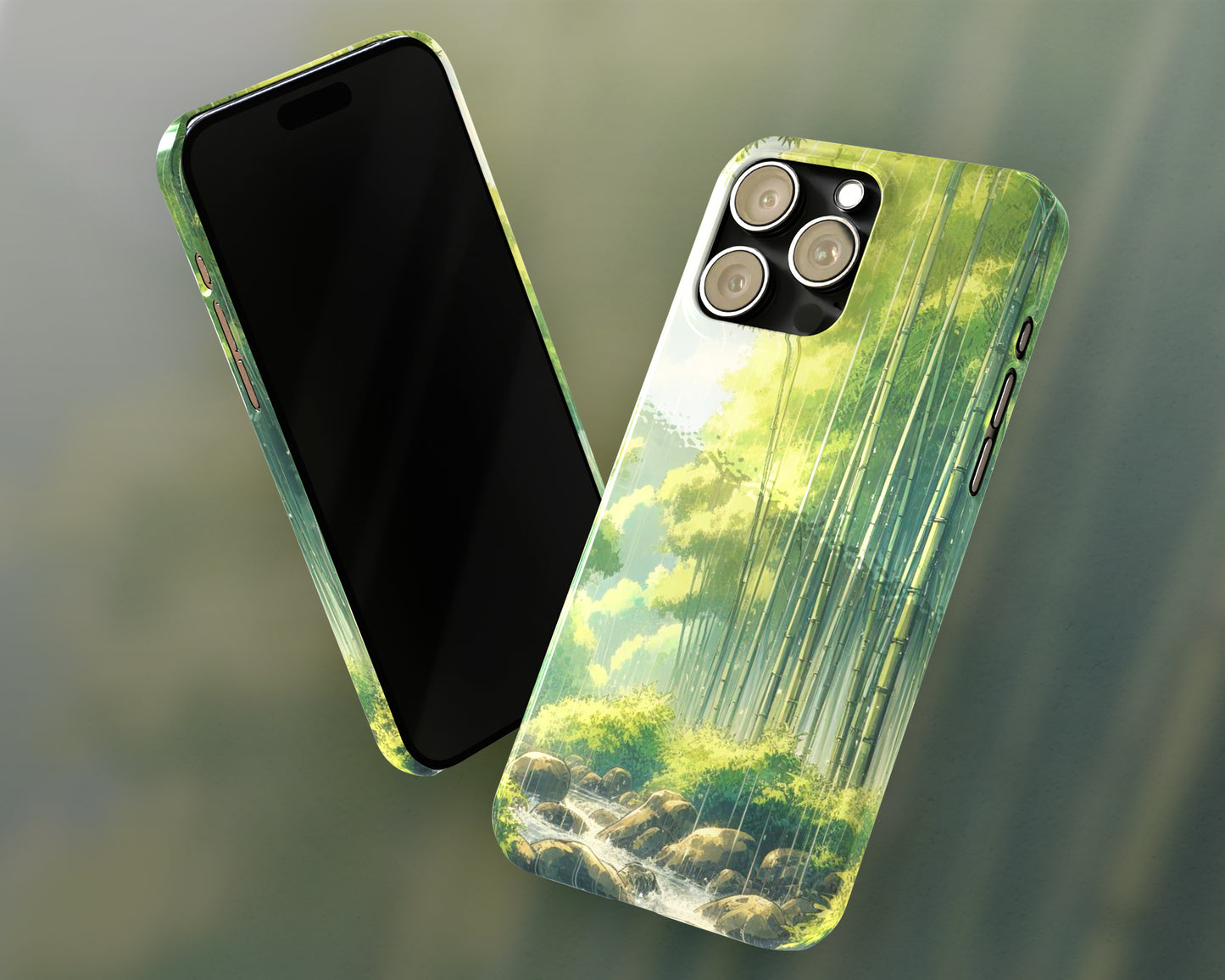 Bamboo forests in anime style iPhone case