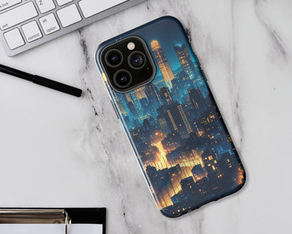 Night cities in anime style iPhone case