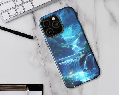 Waterfalls in anime style iPhone case