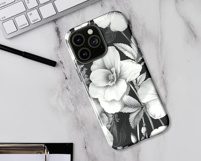 Vintage floral sketches iPhone case