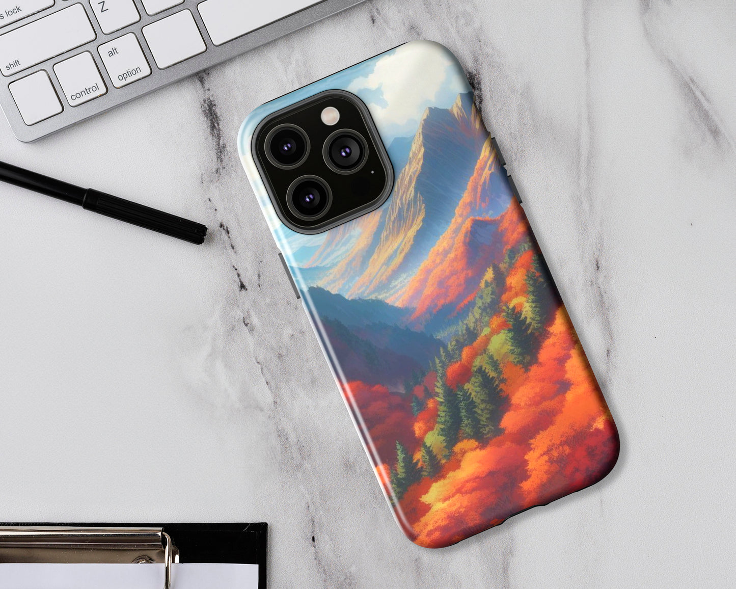 Mountains in anime style iPhone case