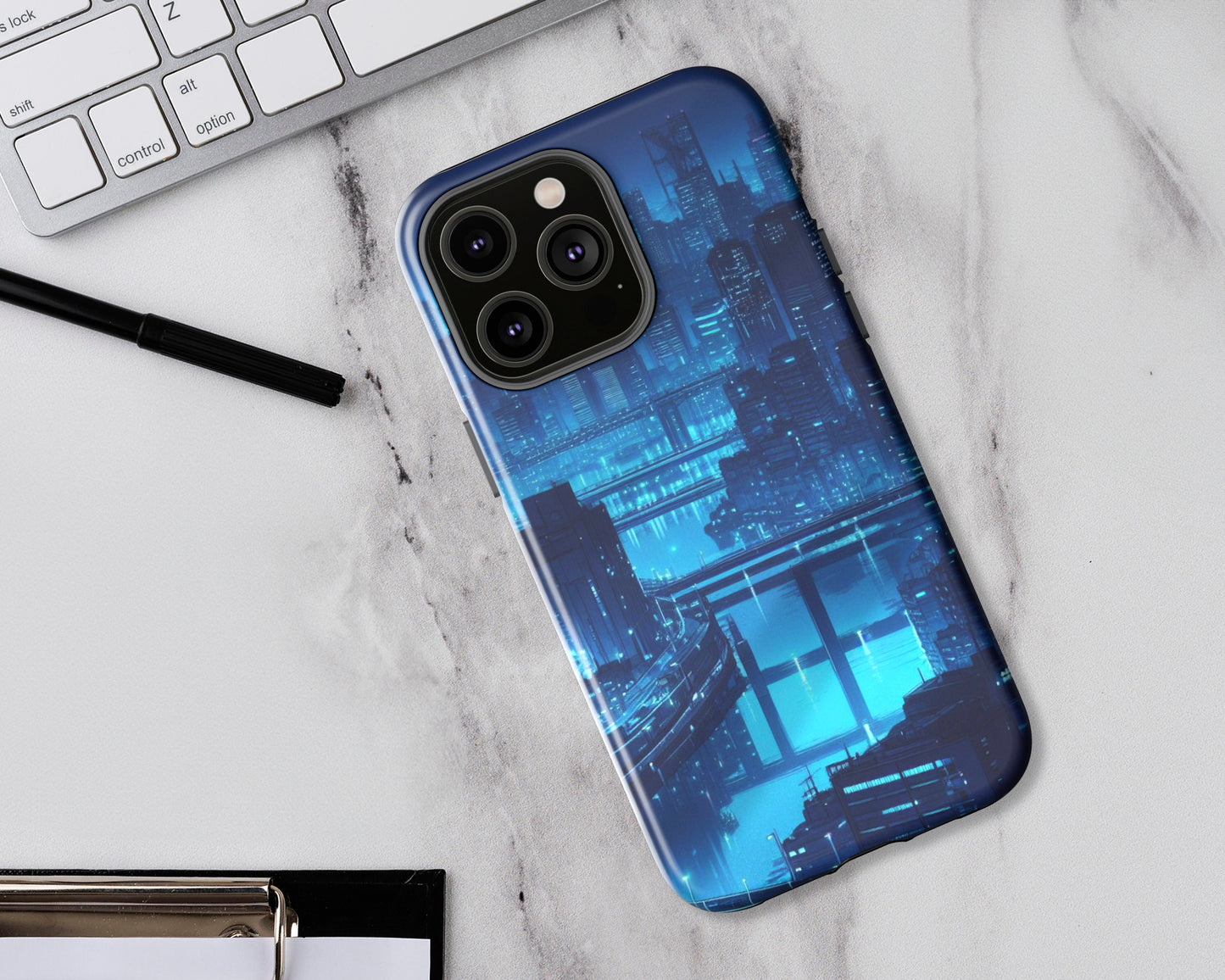 Night cities in anime style iPhone case