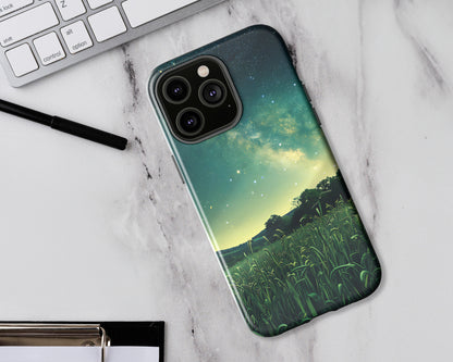 Night fields in anime style iPhone case