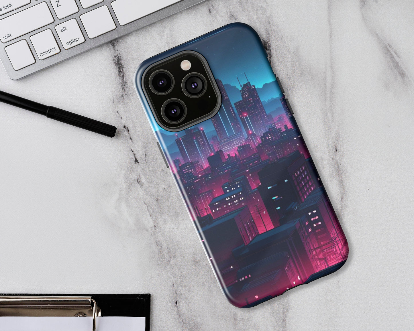 Night cities in anime style iPhone case