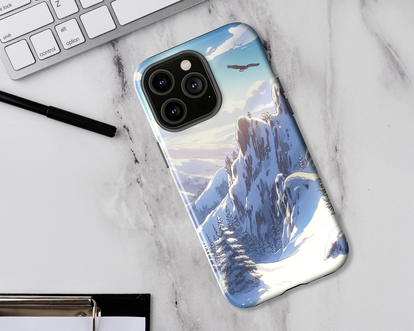 Mountains in anime style iPhone case