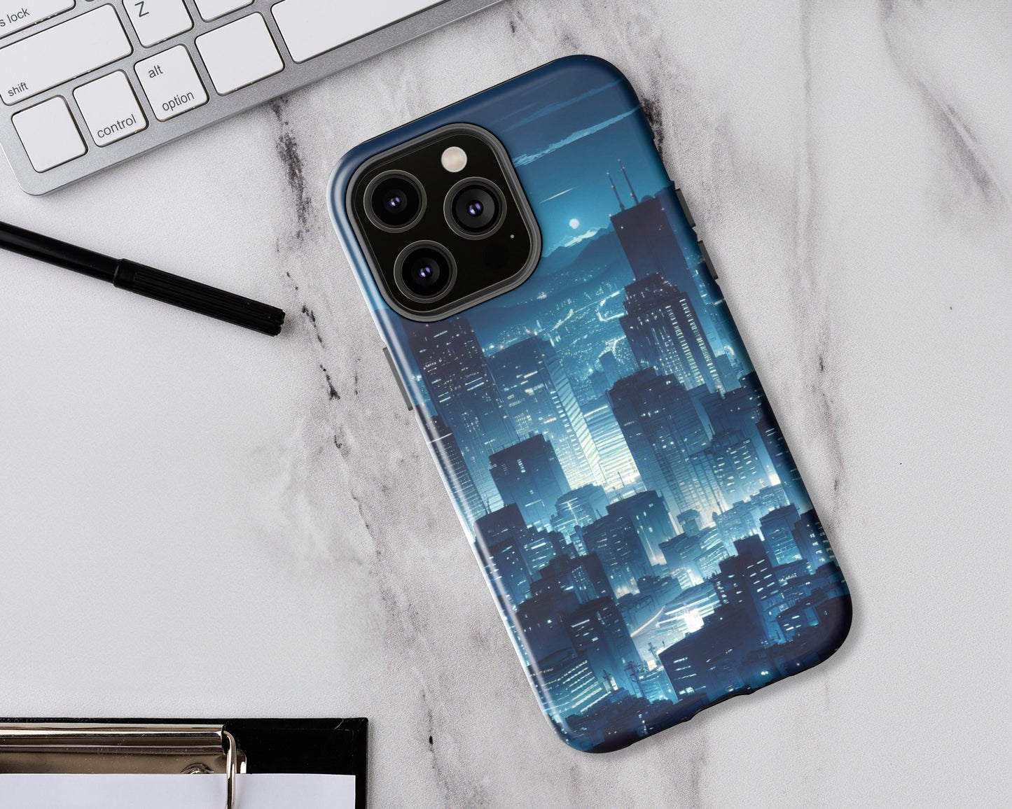 Night cities in anime style iPhone case