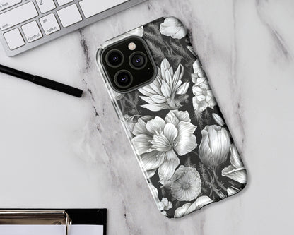 Vintage floral sketches iPhone case