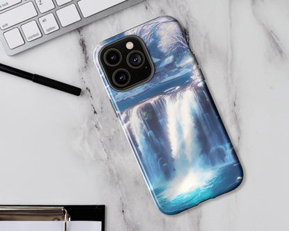 Waterfalls in anime style iPhone case